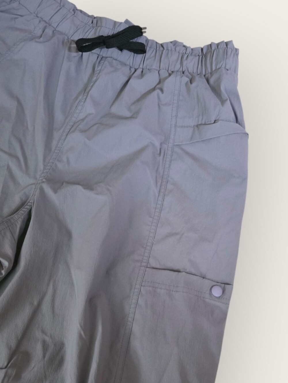 Halara Cargo Pants, Drawstring Elastic Waist, Barrel Wide. Grey. Womens Large. - Picture 5 of 8